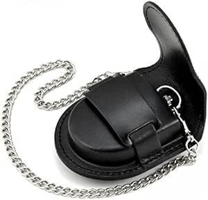アンティーク ヴィンテージ チェーン付き懐中時計用ケース 黒 懐中時計 収納ケーの画像1