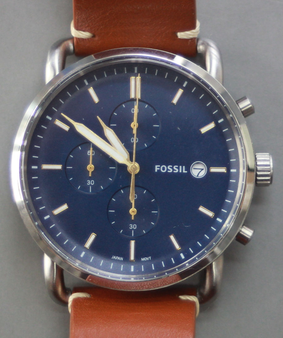腕時計 クロノグラフ FOSSIL デイト機能 電池交換済み 全体的に美品 稼動品_画像1