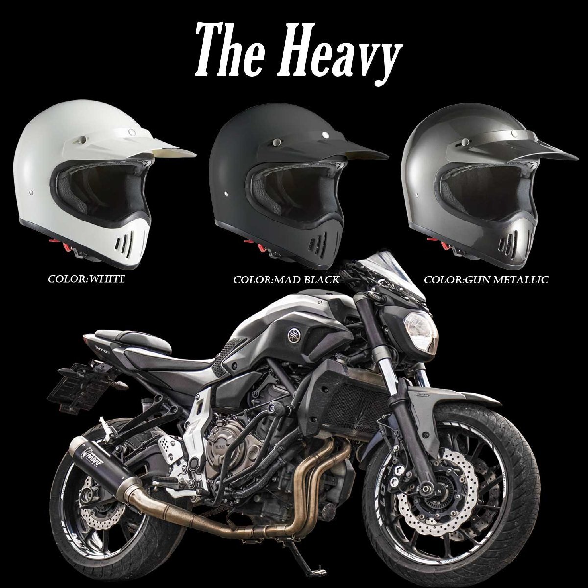 バイクヘルメット ビンテージ レトロ アメリカン フルフェイス マットブラック Mサイズ エアロ バイザー かっこいいの画像10