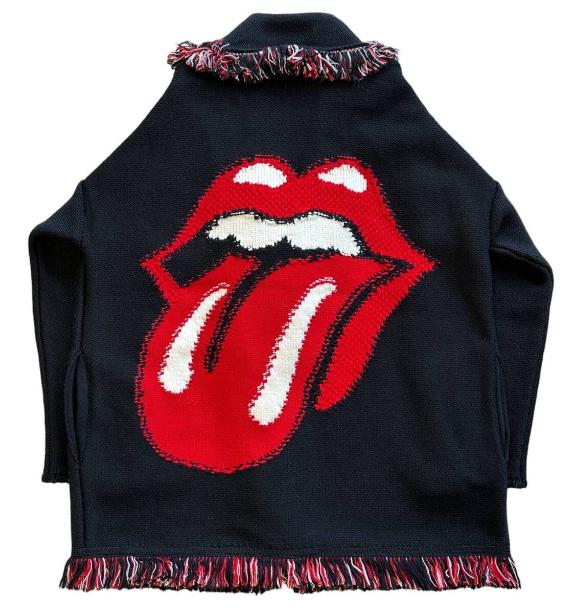 ALANUIalaniThe Rolling Stones The low ring Stone z[LWHB064S22KNI025]Start Me Up lip and tongue fringe cardigan 