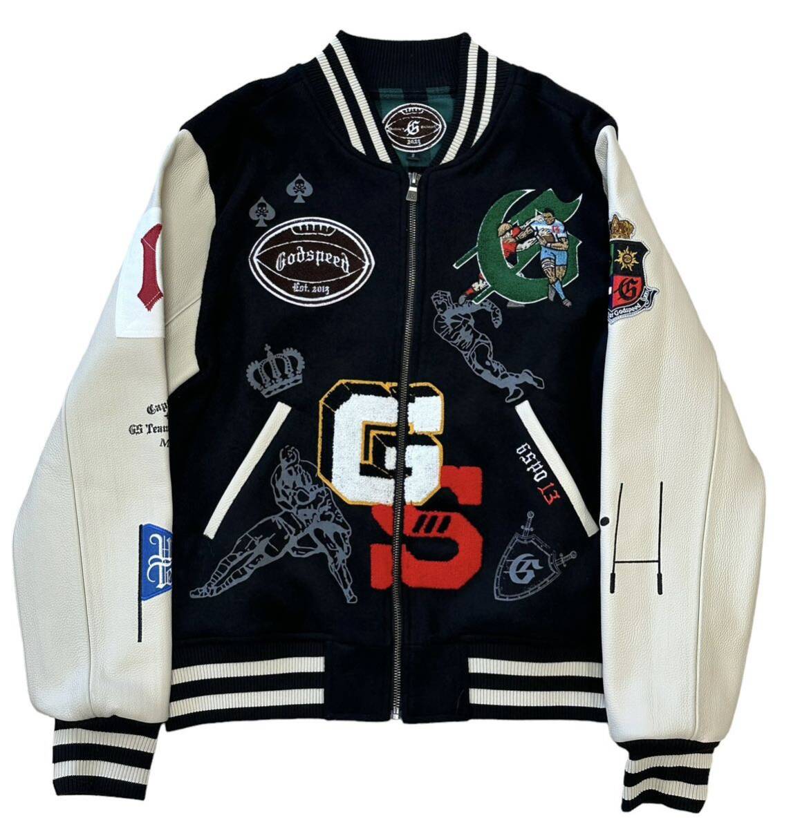 【極美品】GODSPEED NEW YORK ゴットスピードニューヨーク【23WO-GS-AW02】RUGBY CLUB LETTERMAN ラグビー クラブ レターマン ジャケット_画像2