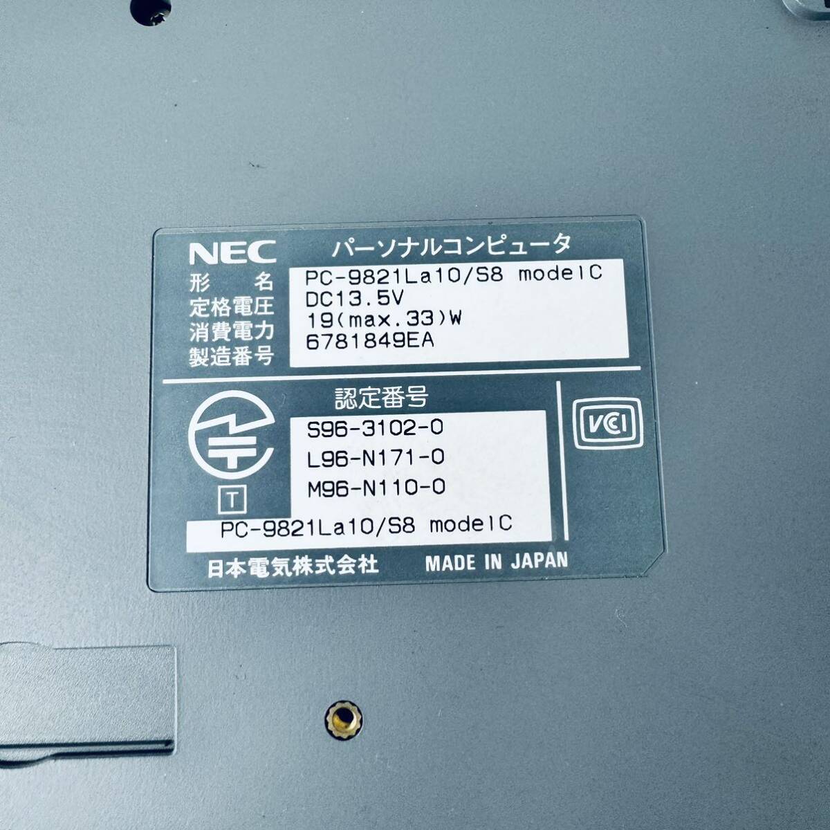 N98-11 NEC PC-9821La10/S8 HDD нет экран с дефектом работоспособность не проверялась 