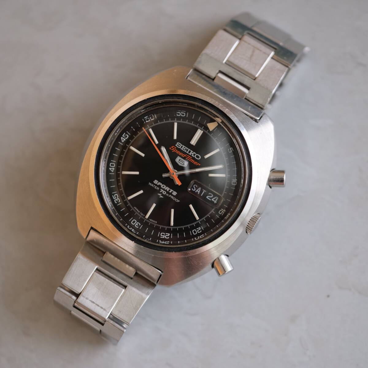 稼動品 SEIKO 5 SPORTS SPEEDTIMER セイコー 5 スポーツ スピードタイマー 7017-6010 JDM クロノグラフ 自動巻 アンティーク メンズ腕時計_画像1