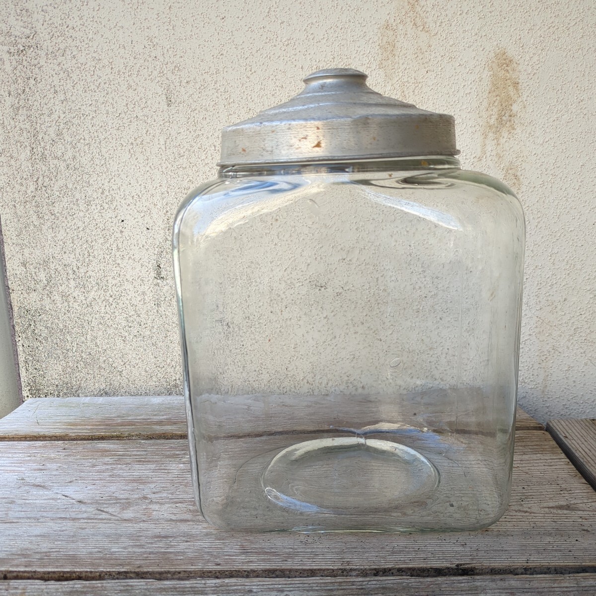 アンティーク　ガラス瓶　変形　アルミ蓋　骨董　駄菓子　昭和レトロ 菓子瓶 保存瓶 レトロ_画像5