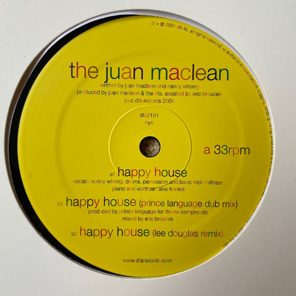 JUAN MACLEAN HAPPY HOUSE DFAの画像1