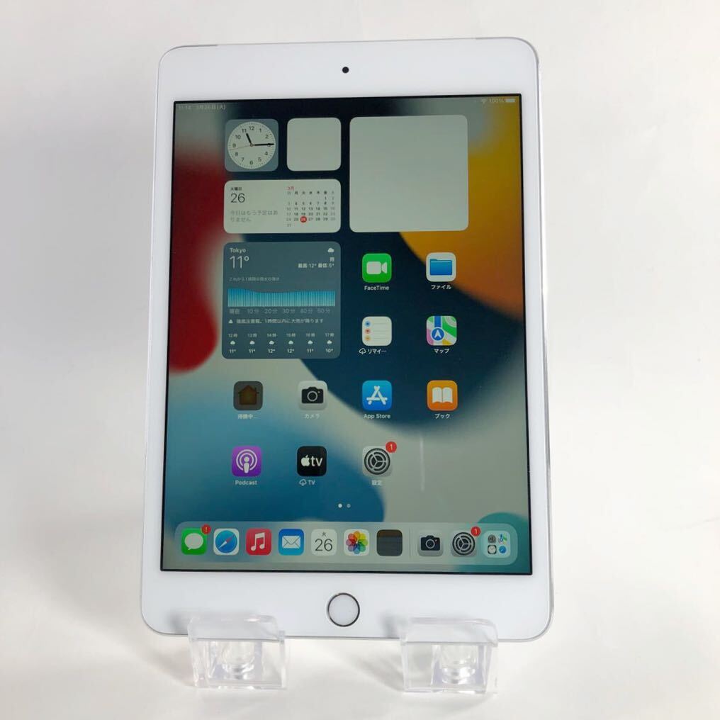 【1803】☆Cランク☆Apple☆iPad mini4 Wi-Fi+cellular 32GB☆シルバー☆利用制限○☆SIMフリー_画像2