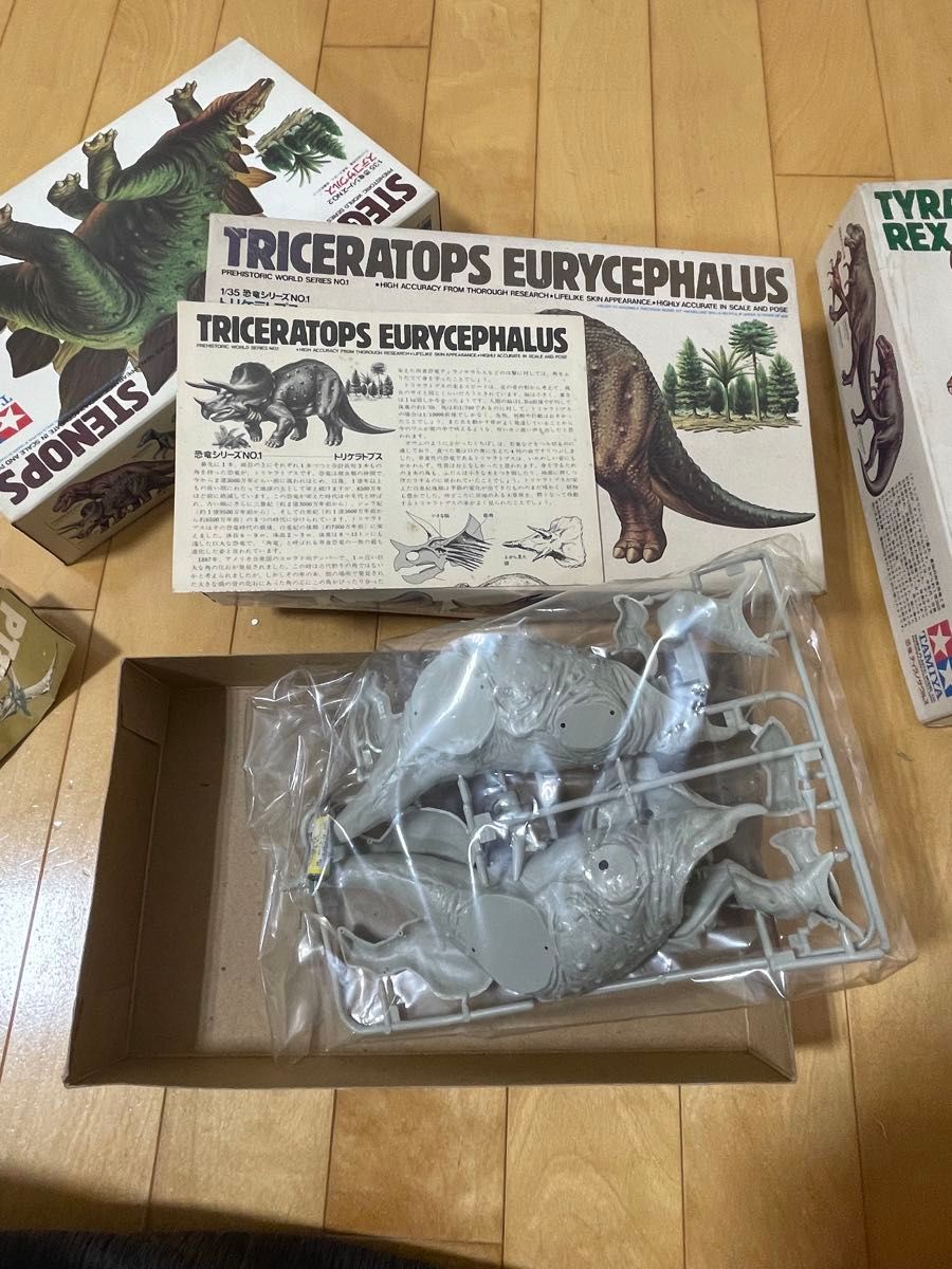 TAMIYA1/35 恐竜シリーズ　トリケラトプス　ステゴサウルス　ティラノサウルス　プテラノドン　4点まとめ売り