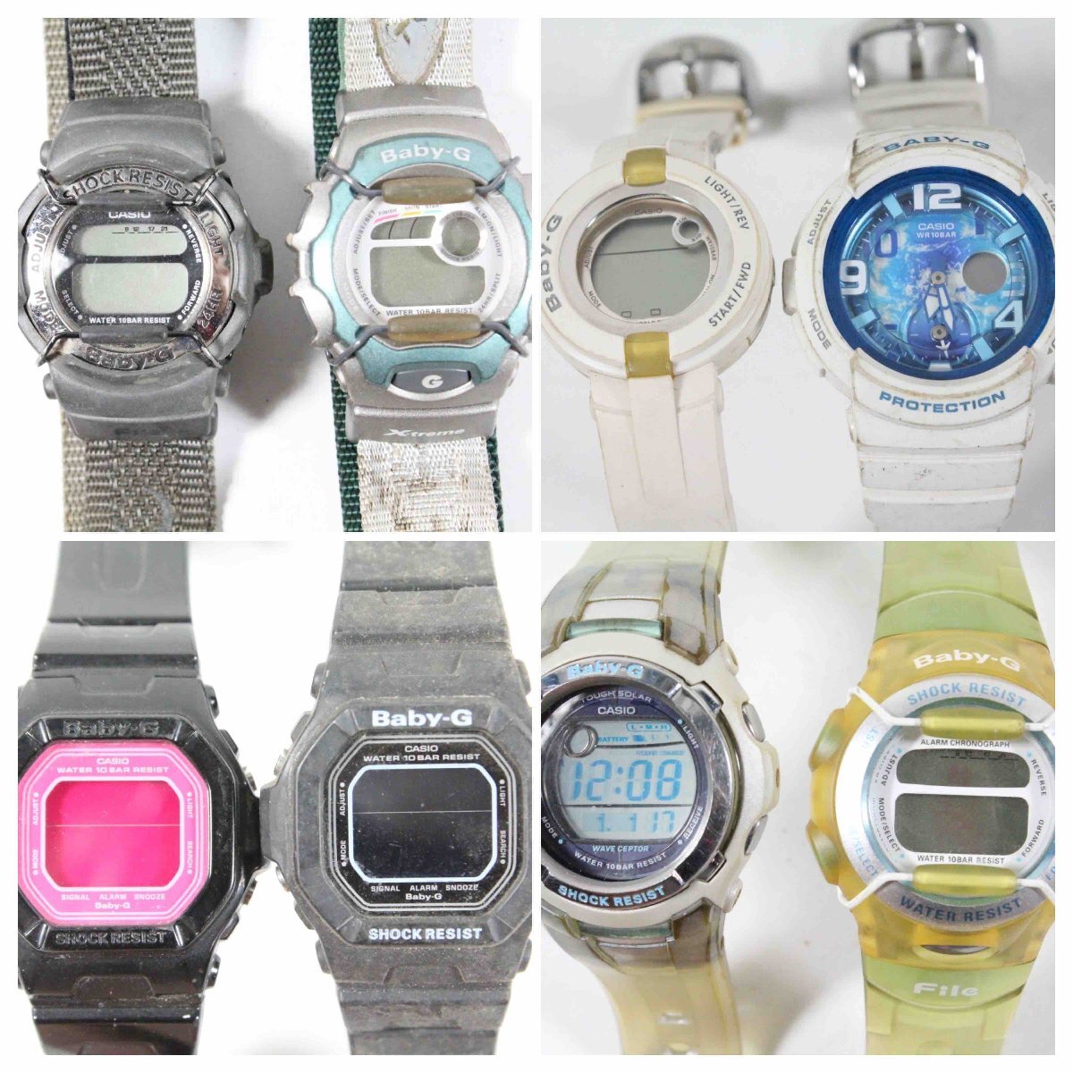 CASIO G-SHOCK 約37本 Baby-G 約16本 デジタル 腕時計 計約53本 約3.4kg まとめ売り セット カシオ 【ジャンク品】の画像9