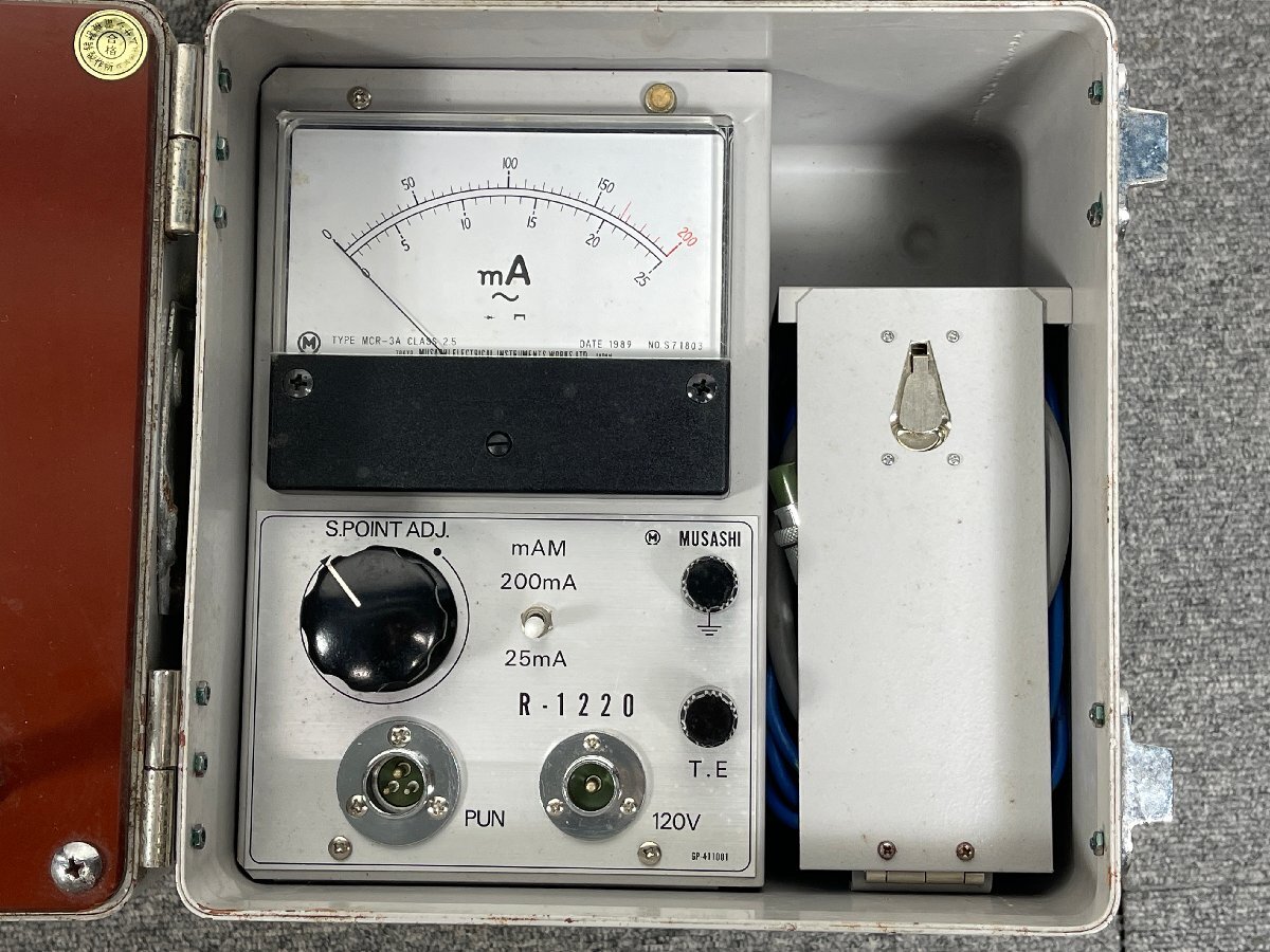 ムサシ電機 IP-R2 保護継電器試験器 R-1220 耐圧トランス セット 1989年製 【ジャンク品】_画像2