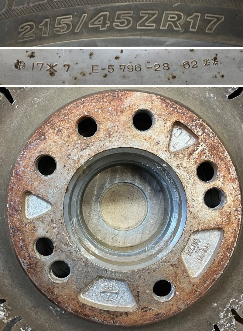 CARVING HEAD 40 17インチ 7J pcd114.3 4穴 5穴 215/45ZR17 アルミホイール カービング 【現状品】の画像8