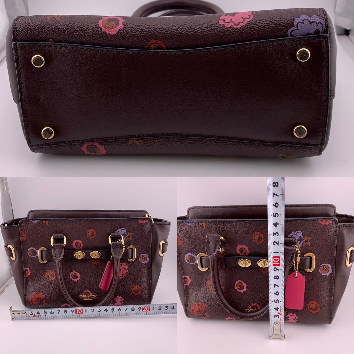 COACH コーチ 2way ハンドバッグ バッグ 小さめ J1723-F22318 ブラウン 花柄 ファッション 鞄 レディース オシャレ　【S80743】_画像9