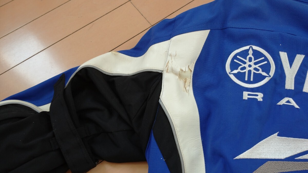 難有り YAMAHAヤマハレーシングジャケット 刺繍ロゴ 青ブルーLL ライダースジャケット _画像7