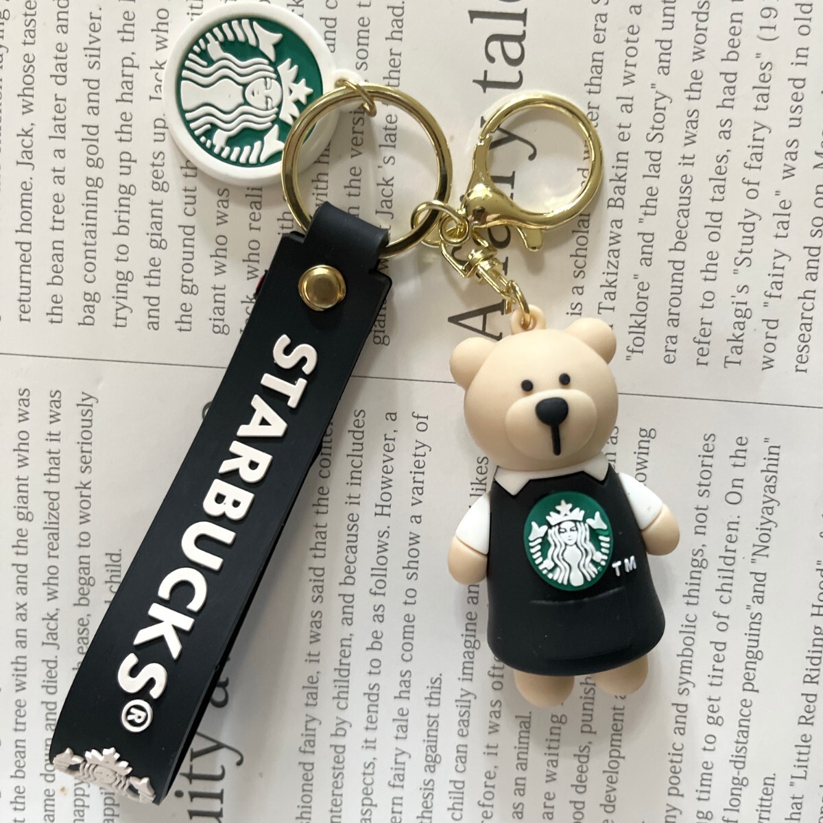 新品 スターバックス スタバ IDカードホルダー カード ケース STARBUCKS ベアリスタ クマ ベア フィギュア キーホルダー パス ブラック_画像6