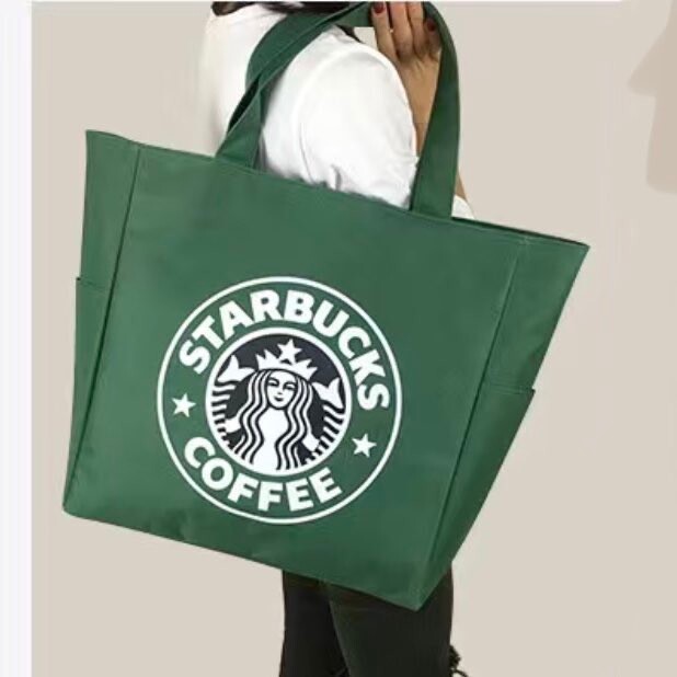  Starbucks start ba tote bag eko back super big shopping sack green new goods Logo Starbucks abroad limitation man and woman use fine quality TOTO