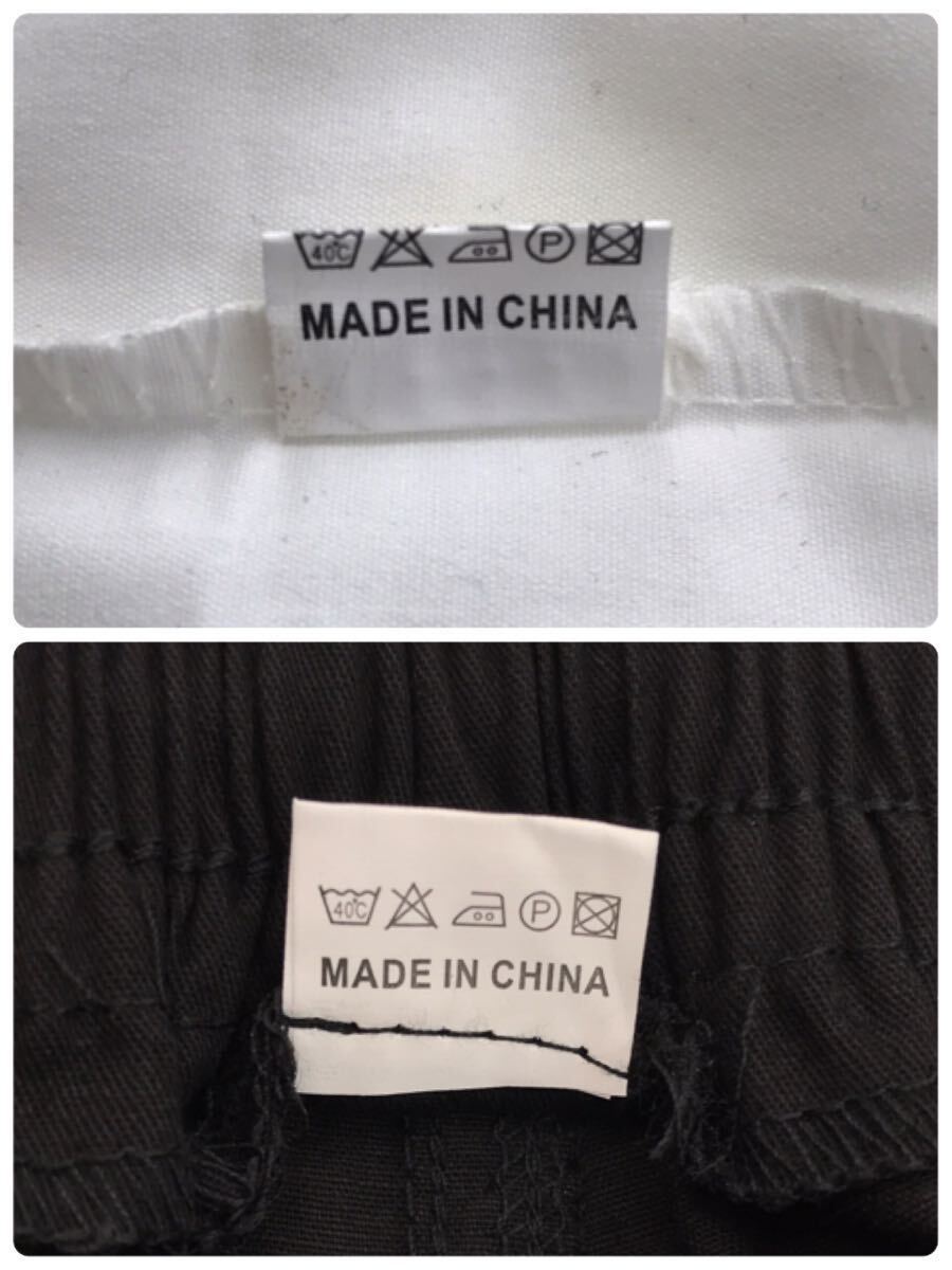 【新品】SUKESEM 半袖 シャツ パンツ 2点セット メンズ XLサイズ ホワイト ブラック ズボン カーゴパンツ ワークパンツ 長ズボン 綿100％の画像7