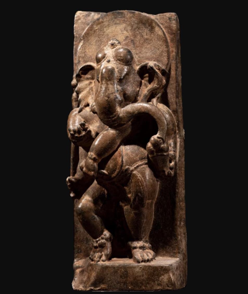 極細工 仏教古美術 仏像 神像 ガネーシャ Ganesha インド仏像 象鼻 財神 神様像 踊るガネーシュ 装飾 置物 収蔵 コレクションsux008