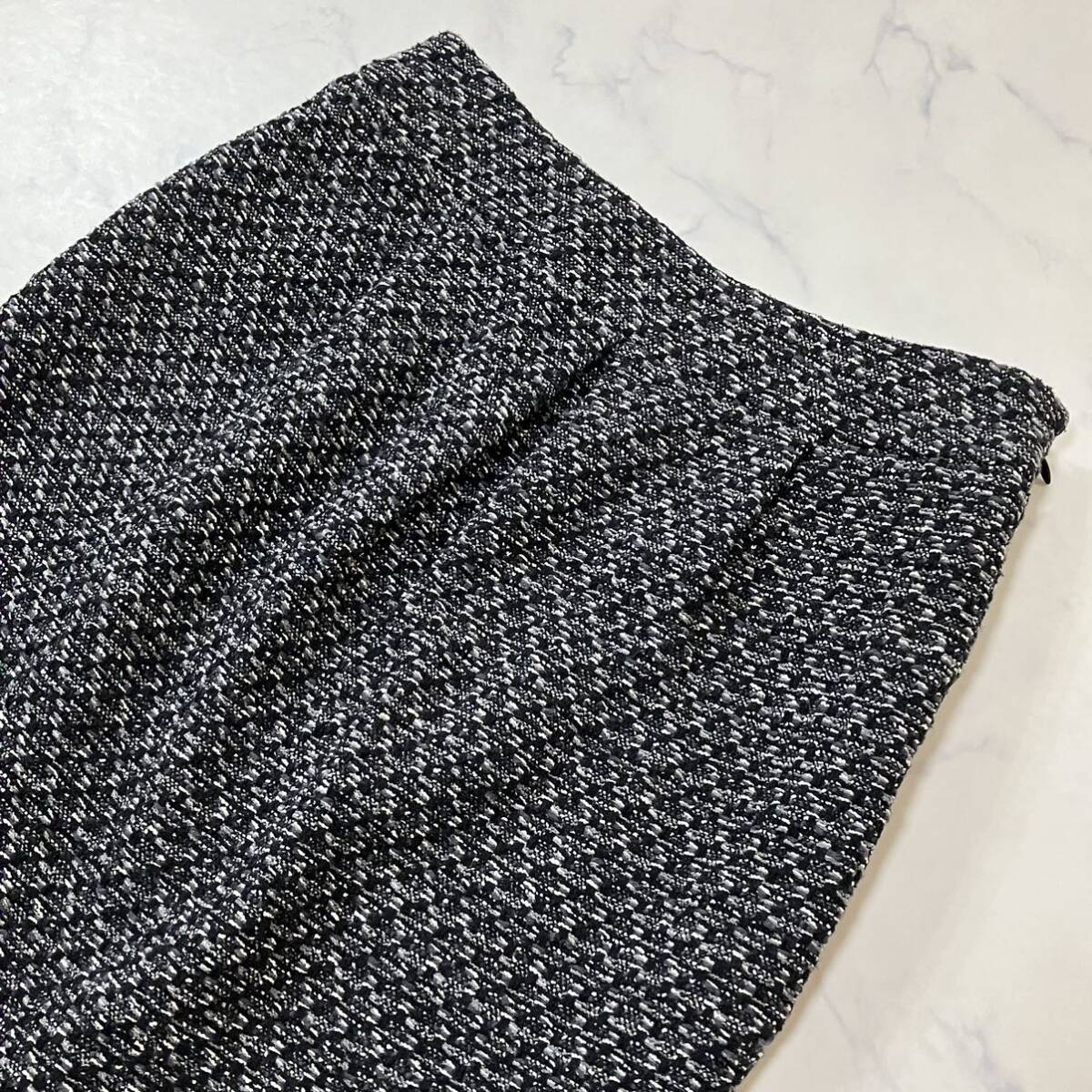 UNTITLED Untitled сделано в Японии твид tuck подкладка имеется Zip юбка до колена черный 2