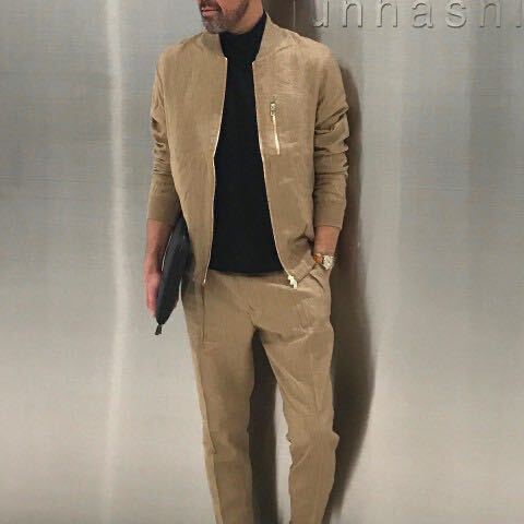 junhashimoto NARROW MA-1 CLASSIC TROUSERS リネンMA-1セットアップ、_画像1