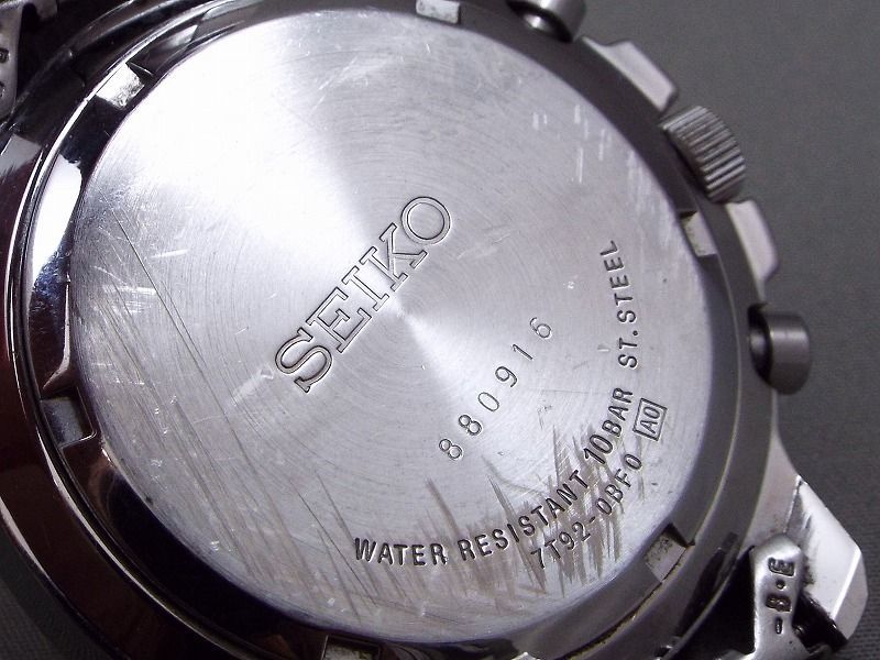 SEIKO/セイコー クロノグラフ デイト メンズ腕時計 7T92-0BF0 訳あり品 【W180y1】_画像5