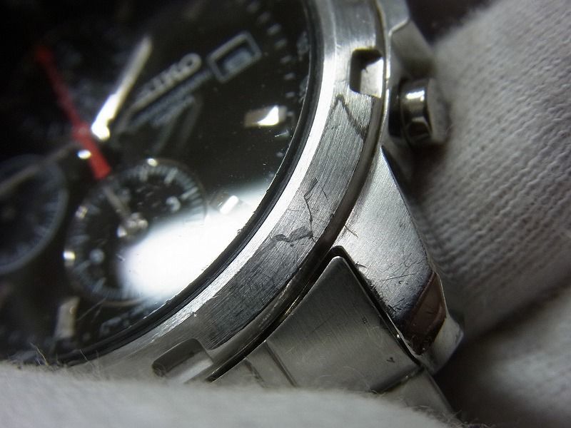 SEIKO/セイコー クロノグラフ デイト メンズ腕時計 7T92-0BF0 訳あり品 【W180y1】_画像6