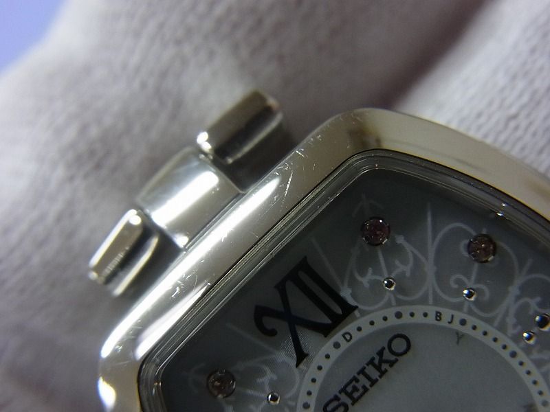 良品! SEIKO/セイコー ティセ 電波ソーラー レディース腕時計 1B21-0AH0 【W223y1】_画像8