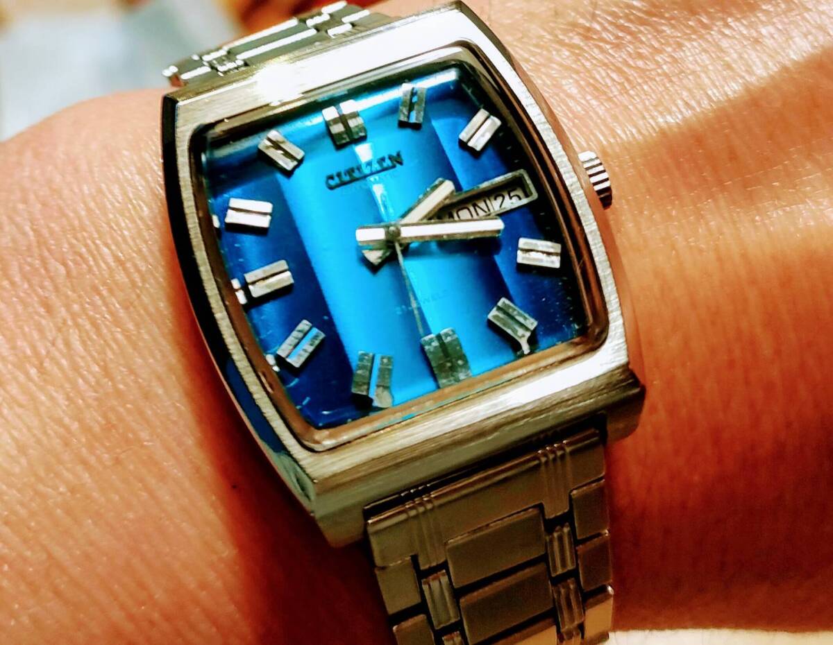 CITIZEN シチズン カスタムV２ 自動巻き 手巻き グラデーション腕時計 ビンテージ アンティーク 昭和 レトロ 稼動品 フルオリジナル_画像5