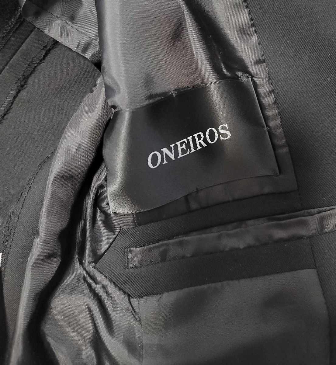 美品　レディース　ONEIROS　ブラック　フォーマル  7AR  テーラードジャケット  スーツ 黒