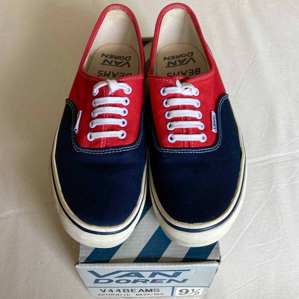 【送料無料】 美品 VANS バンズ × BEAMS ビームス 別注 US9H 27.5cm Van Doren AUTHENTIC オーセンティック 70s 復刻 アナハイム VINTAGE_画像2