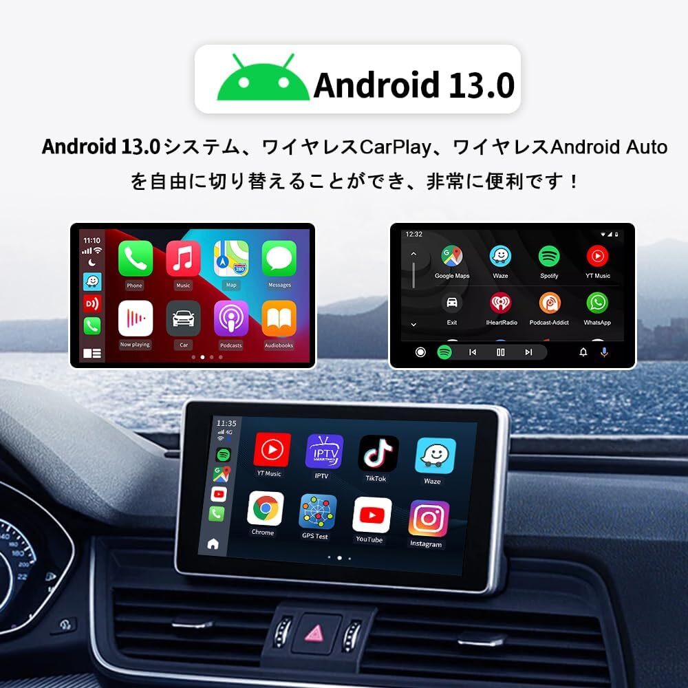 【日本限定版】CarlinKit TBox Plus Android13.0 ワイヤレスCarPlayアダプター 4+64GB 無線 Android Auto＆CarPlay SIM/TFカード 内蔵GPS の画像2
