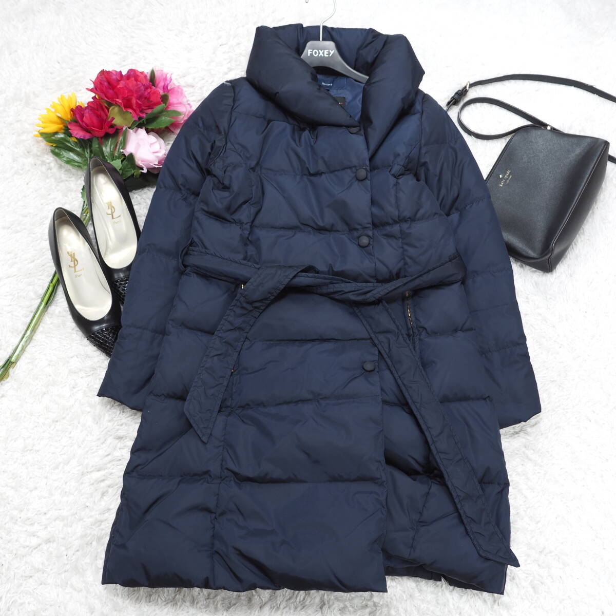 G6887*SHIPS Ships *A line * down coat * down jacket * navy blue navy *36* carefuly selected goods 