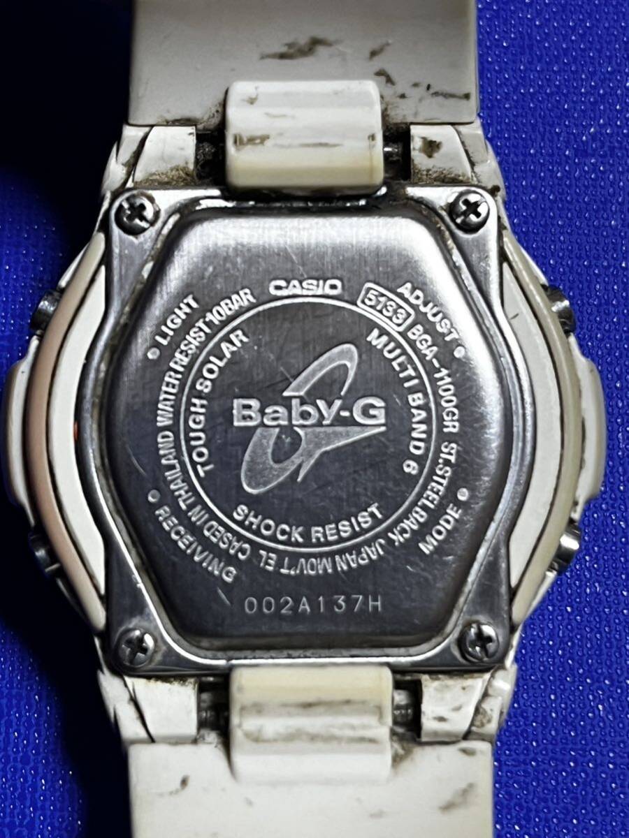 CASIO カシオ Baby-G BGA-1100GR 5133 稼動品 ベビーG クォーツ 防水 電波ソーラーの画像4