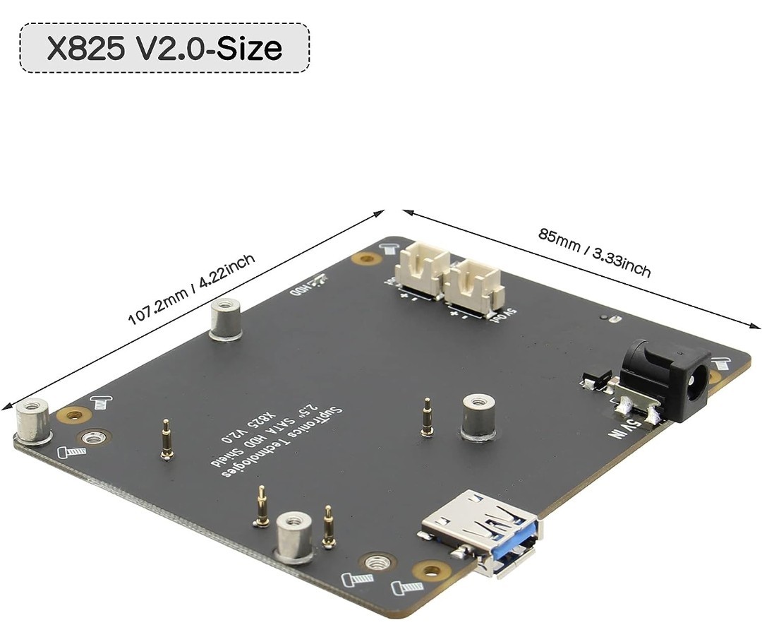 0603u0533　Geekworm ラズベリーパイ 2.5 インチ SATA HDD/SSD X825 V2.0 ストレージ拡張ボード、ラズベリーパイ4モデルBのみ適用_画像8