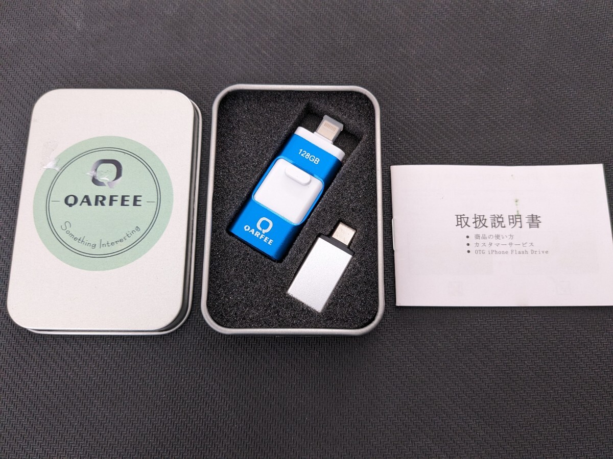 0603u0919 QARFEE USBメモリ 128GB 4in1 USB3.0＆Type-C & microUSB & Lightningの画像1