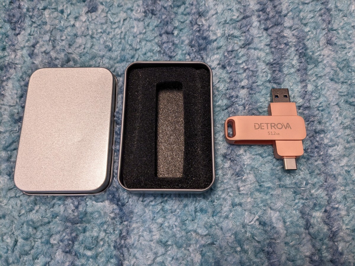 0603u2027　DETROVA USBメモリ 512GB 2IN1 USB3.0＆Type-C 