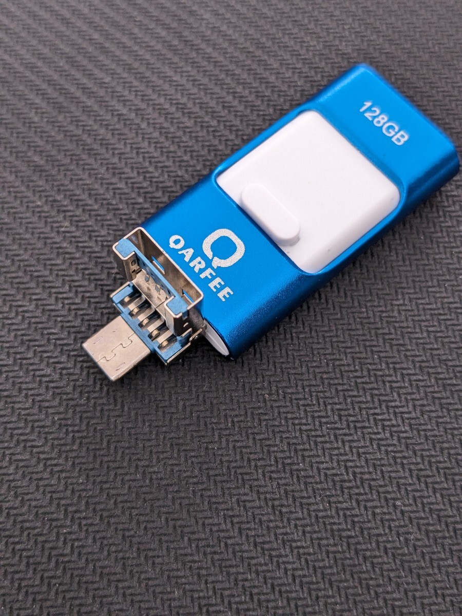 0603u0919　QARFEE USBメモリ 128GB 4in1 USB3.0＆Type-C & microUSB & Lightning_画像3