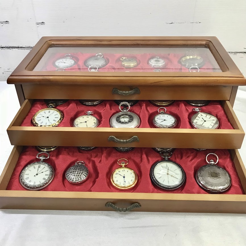 Hachette/asheto.. old. clock ... pocket watch collection immovable pocket watch 30 piece special case three step tree box quarts QZ Junk clock 