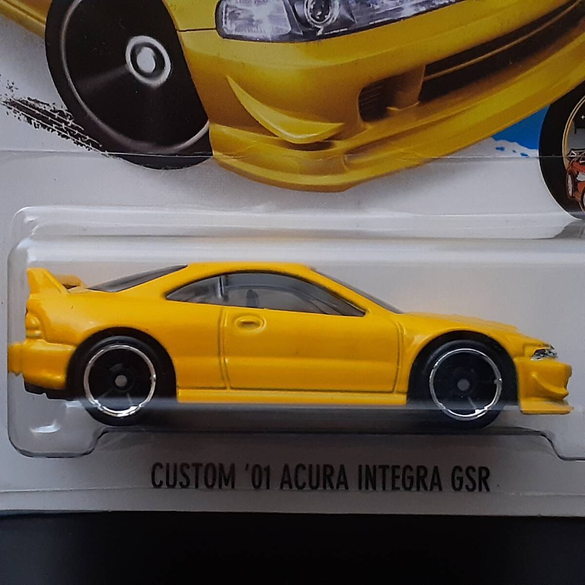 HOT WHeeLs HONDA CUSTOM ACURA INTEGRA GSR VTEC 黄 ホンダ インテグラ ミニカー ドリフト 仕様 走り屋 アキュラ ホットウィール_画像2