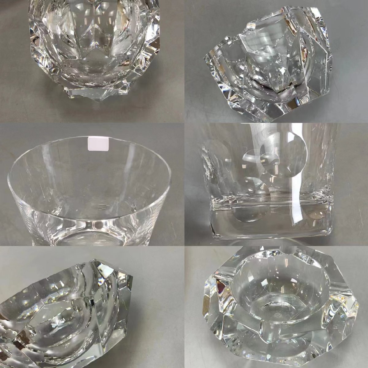 J0574Z7 Baccarat バカラ クリスタル ウイスキーグラス 2点 灰皿2点 酒器 酒道具 酒杯 盃 灰道具 火入 煙灰入 傷有りの画像6