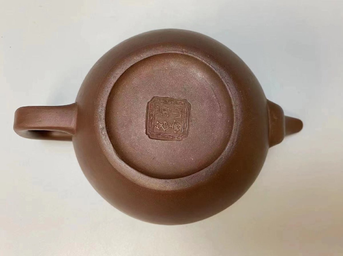 B0352A4 紫砂壺 蜀山名壺 「貞製」後手急須 茶道具 煎茶道具 茶注 茶器 中国美術 時代物_画像8