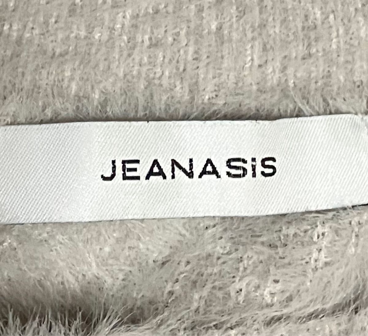 JEANASIS  ネコヤーンクルーネックプルオーバー　ライトグレー　 ニット セーター