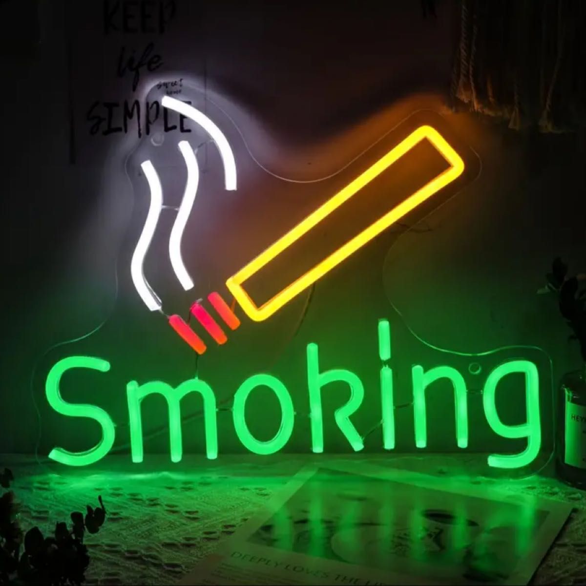 タバコ　smoking スモーキング　LED ネオン　看板　インテリア