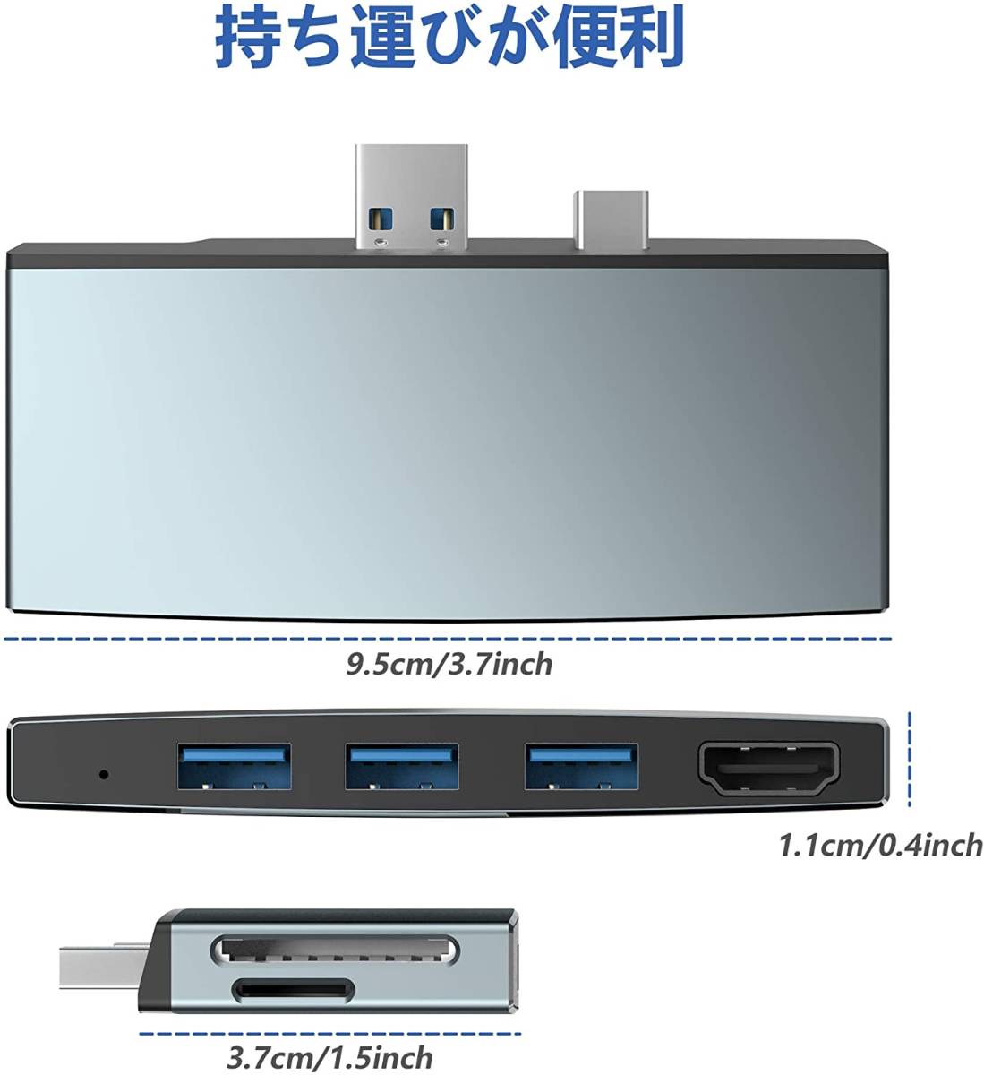 Microsoft Surface Pro 6 / Pro 5 専用 USB 3.0 ハブ 4K@30Hz HDMIポート_画像6