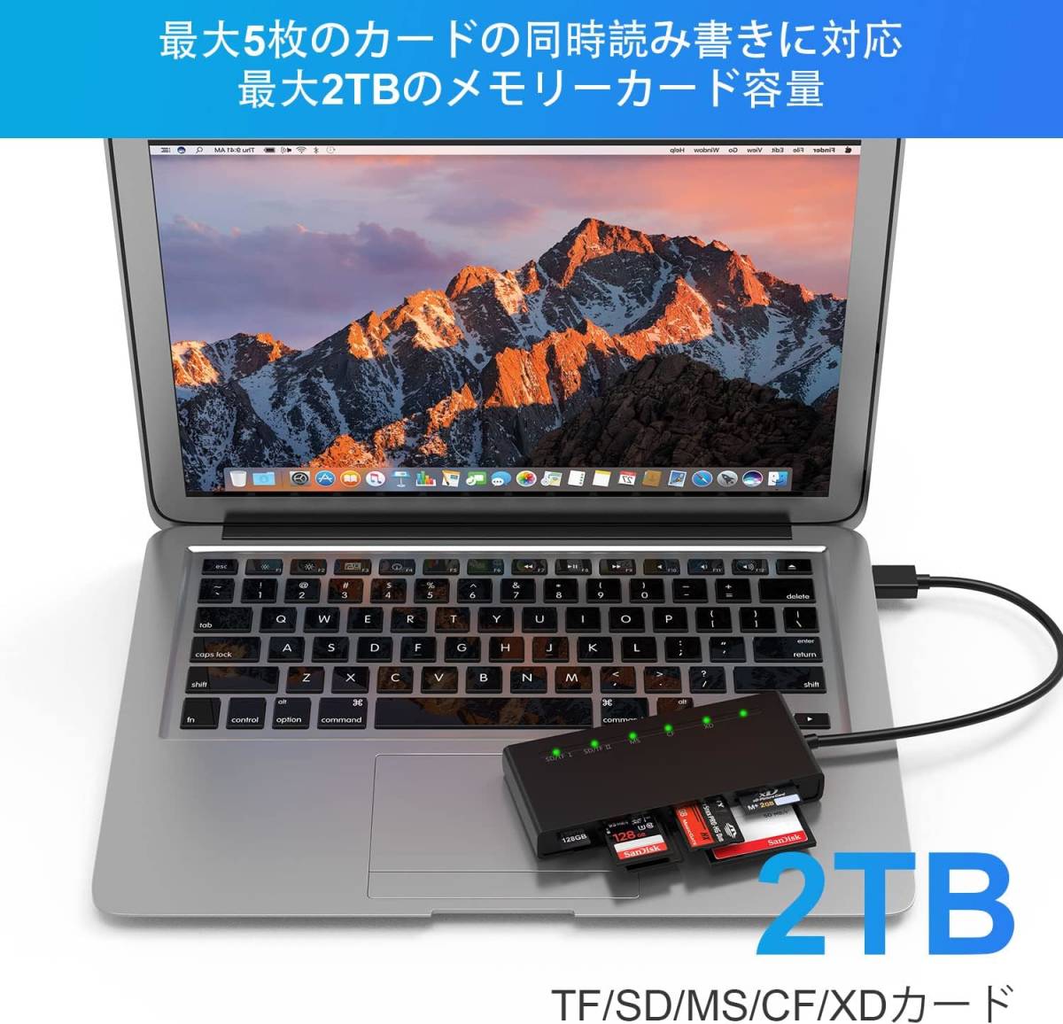 SDカードリーダー、7 in 1 USB3.0 カードリーダー SD/Micro SD/CF/XD/MS/MMCカメラメモリカード用_画像7