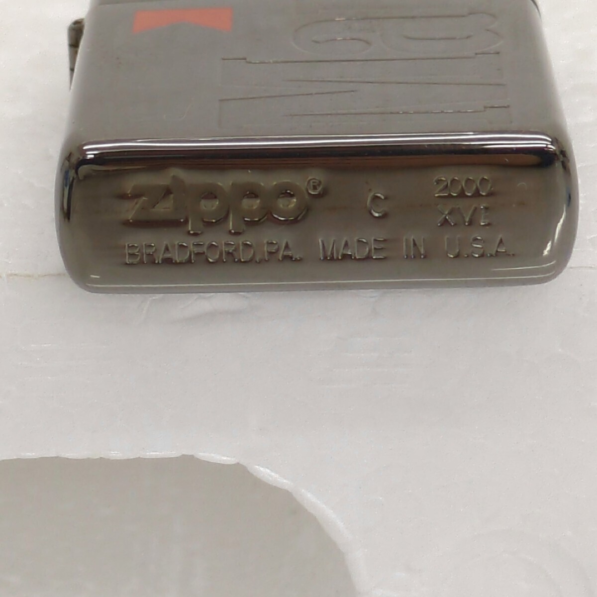 ZIPPO ジッポー Marlboro マルボロ ロゴ ブラックアイス 2000年製 ケース付き オイルライターの画像7