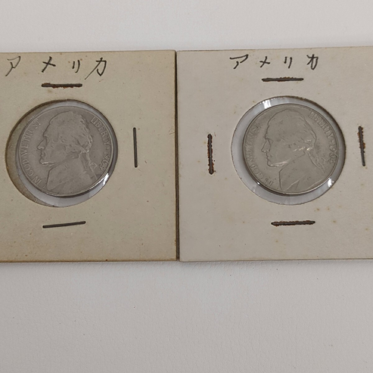 アメリカ 銀貨 1964年 ケネディ HALF DOLLAR ハーフダラー 50セント 1961 5セント×2 計3枚セット アンティーク 硬貨 外貨の画像6