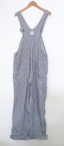 ◆Lee リー 日本製 ヒッコリー オーバーオール パンツ サイズ32×33 品質タグあり　ワーク 定番人気_画像2