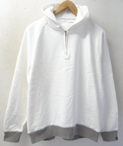 ◆Graphpaper × LOOPWHEELER / グラフペーパー × ループウィラー 20SS ハーフジップ パーカー 1 白系 GU201-70171B Half-Zip Parkaの画像1