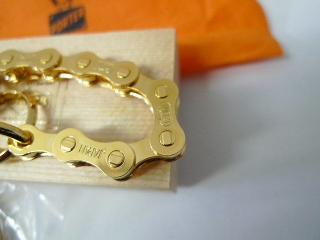 ◆PORTER ポーター 新品 BICYCLE CHAIN SHORT　バイシクル　チェーン キーチェーン GOLD 金 キーホルダー_画像3