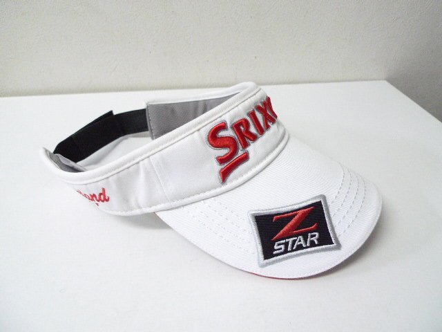 *SRIXON Srixon Logo embroidery red character sun visor cap white size F white beautiful goods 