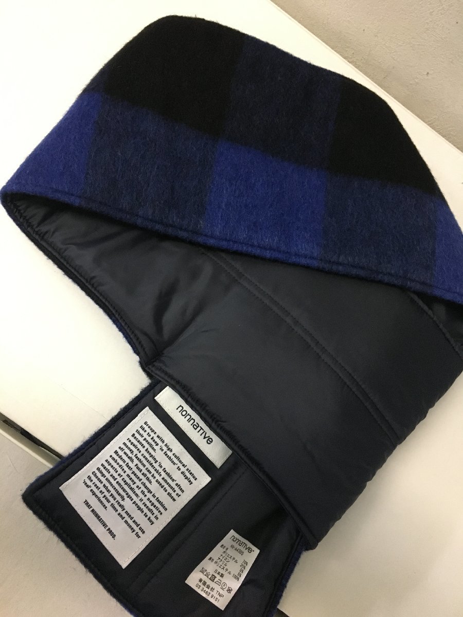 ◆nonnative ノンネイティブ 23aw RANCHER MUFFLER W/P/N/A WOOL DOBBY BUFFALO CHECK マフラー (BLUE/BLACK) NN-A4305_画像7